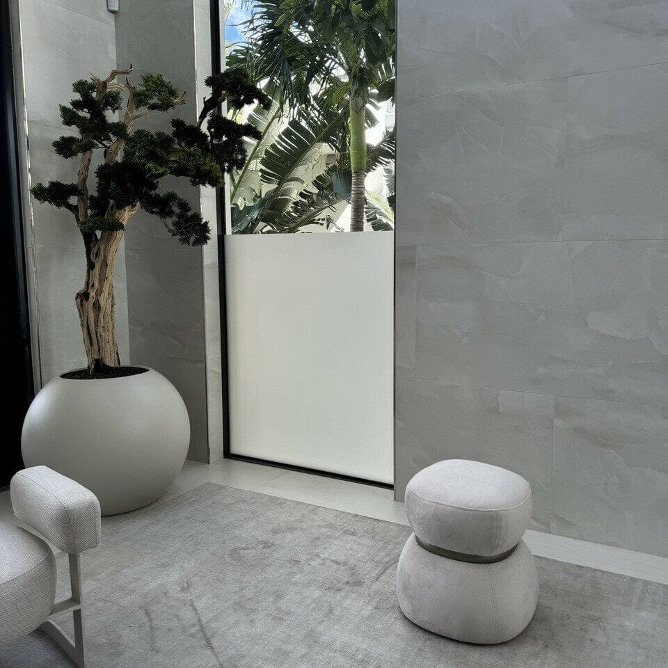 Bonsái en maceta esférica – 180 cm, beige satinado