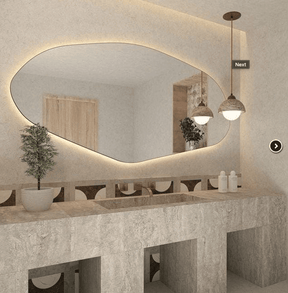 Irregular Organic Mirror with LED 2.10m X 0.80m