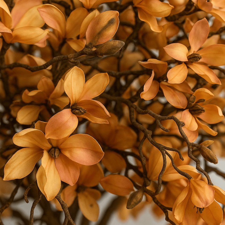 Magnolia beige en maceta blanca brillante – Recién llegada