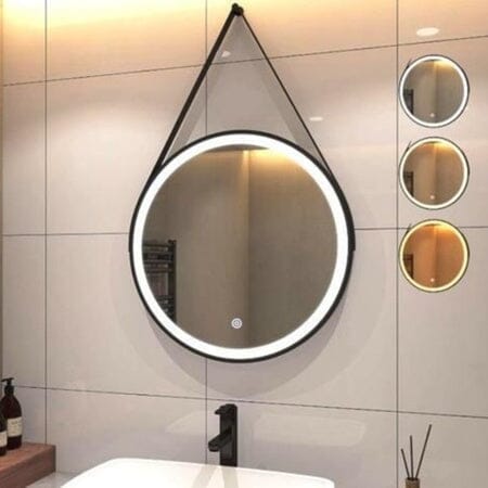 Round LED Mirror 3 Colors with Adnet Strap 45 CM