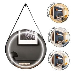 Round LED Mirror 3 Colors with Adnet Strap 45 CM